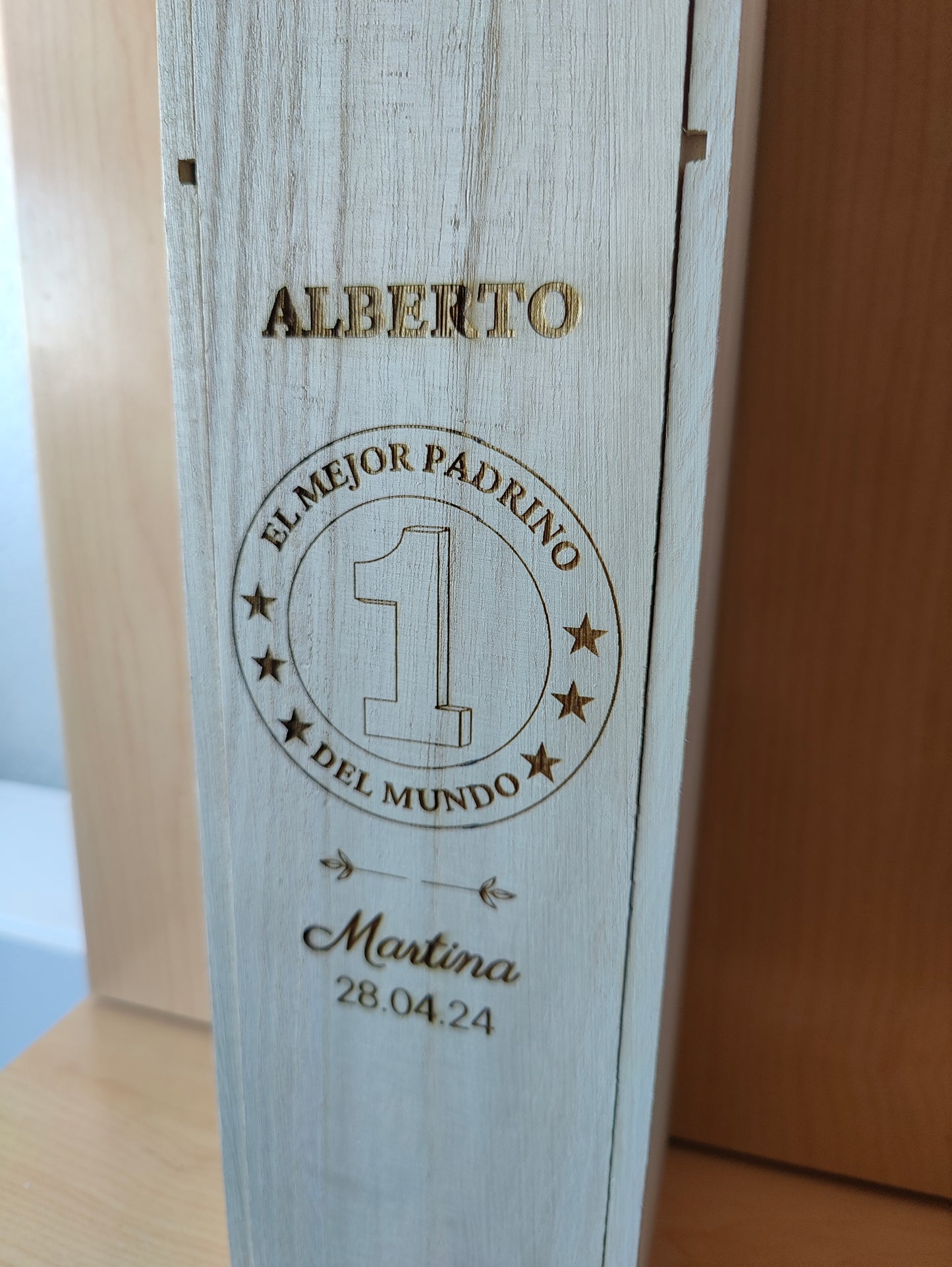 Caja de vino mejor padrino